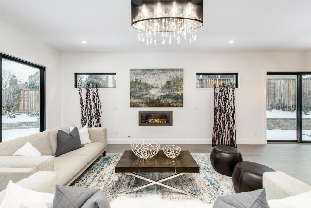 modern house staging white orchid